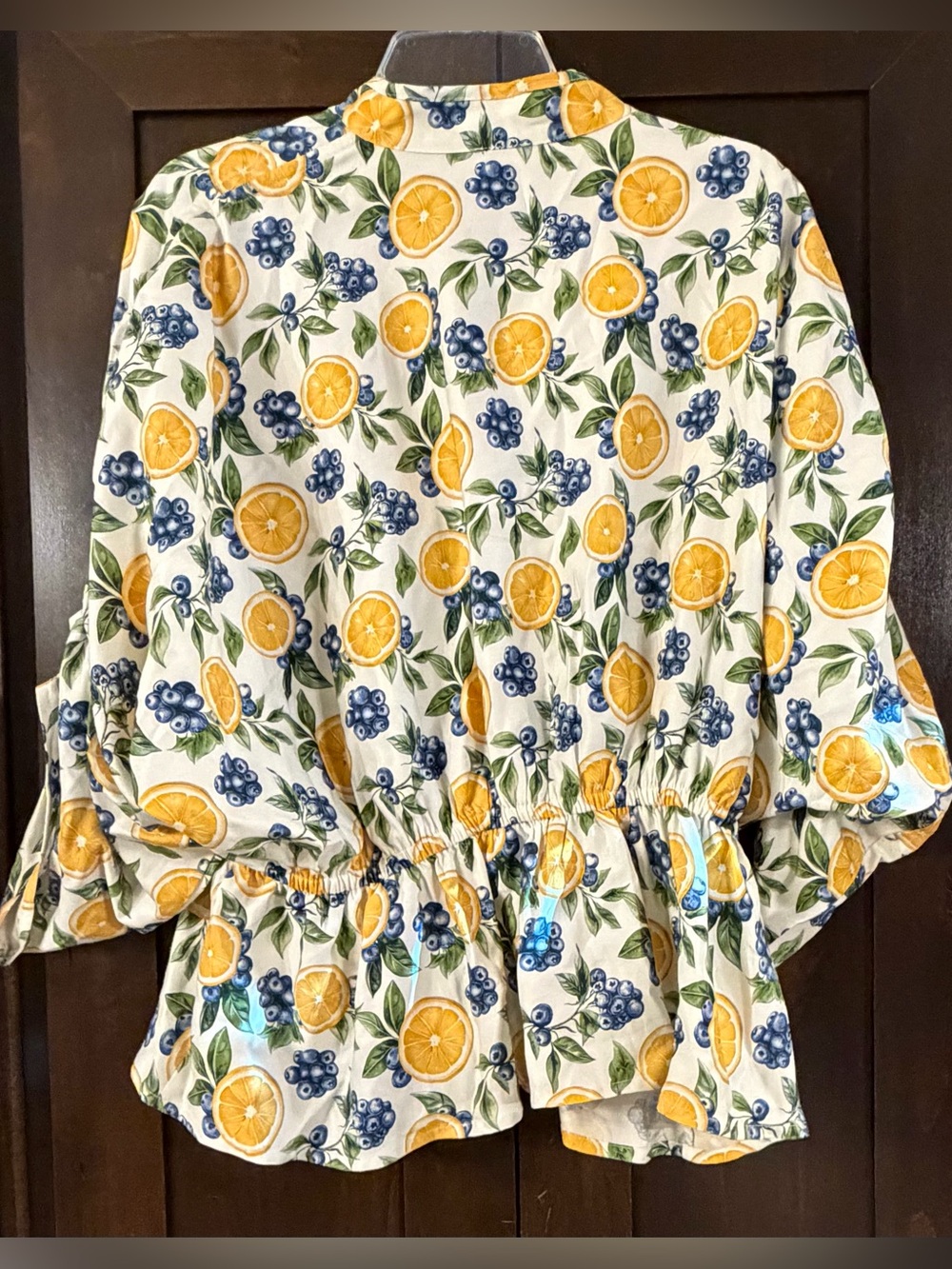 Maeve Short-Sleeve Ruched Peplum Blouse Sz M - Picture 6 of 6
